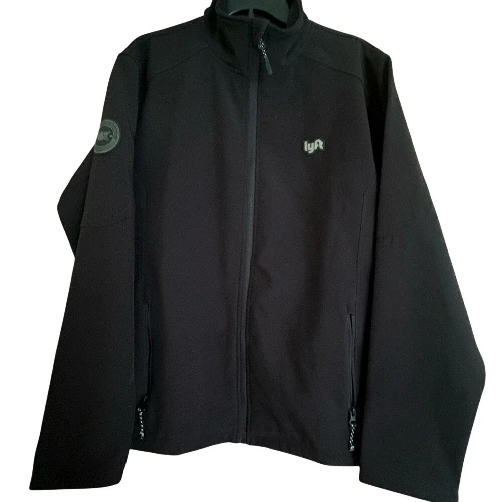 1K Driver Softshell Jacket Mens Large Black Fleece Lined Full Zip